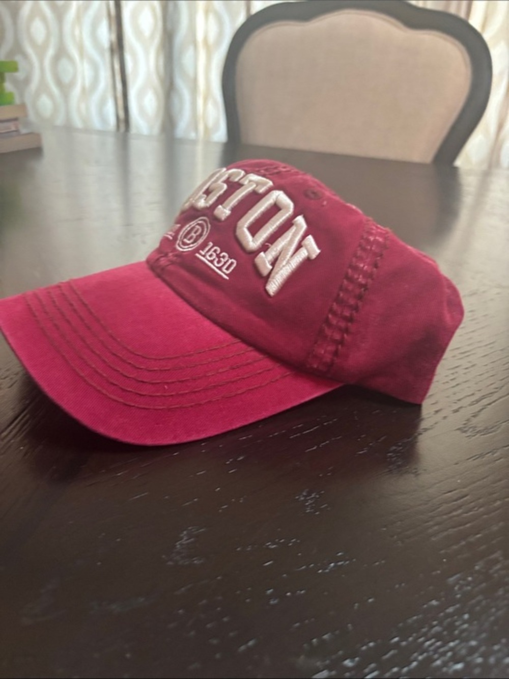 Robin Ruth Boston Embroidered Baseball Cap Red OS - Picture 6 of 10